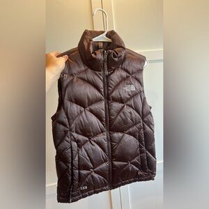 Brown north face vest